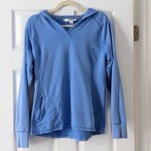 Blue Guided Series Hoodie - slimming seams, zippered pocket & thumb hole sleeves